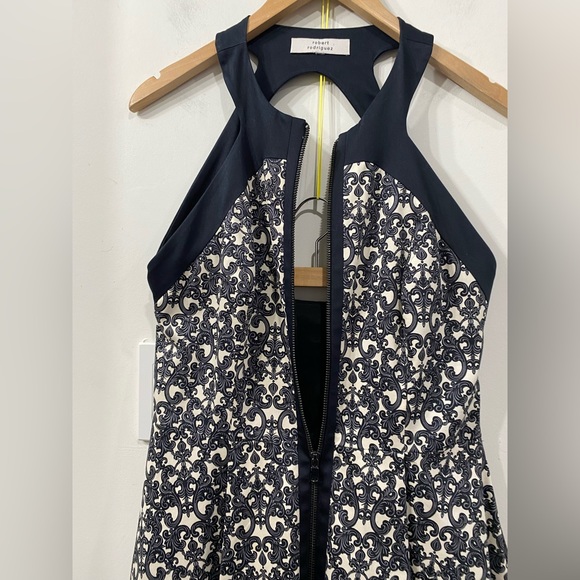 Robert Rodriquez Halter/ Sleeveless Dress Front zippered in Black/ Cream size 6 - Picture 9 of 13